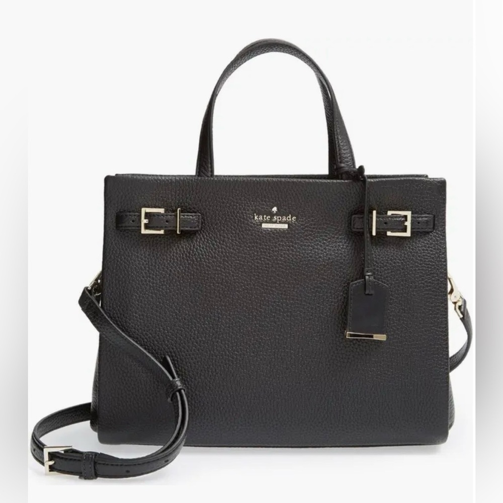 Kate Spade Holden Leather Tote Bag Black Removable Strap - Picture 2 of 11